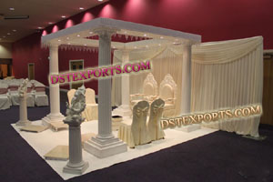 WEDDING ELEGENT WHITE ROMAN MANDAP