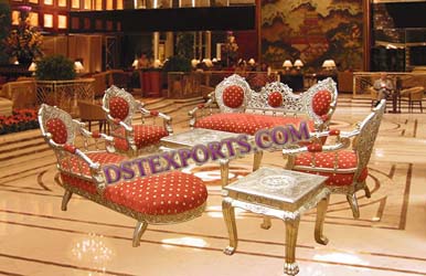 ASIAN WEDDING SOFA SET WITH STOOLS