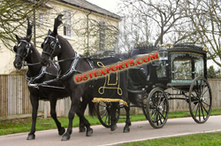 BLACK ENGLISH FUNERAL CARRIAGE