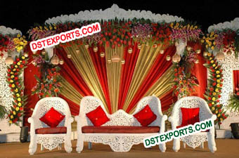 Muslim Wedding White Furniture Stages