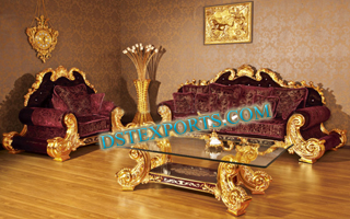 MAHROON HAND CARVED ROYAL SOFA SET