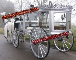 ENGLISH FUNERAL WHITE CARRIAGE