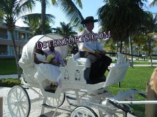 Latest White Two Seater Horse Carriage