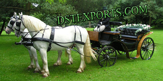 Black Victoria Double Horse Carriage
