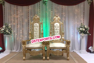 Wedding Golden Bride Groom Chairs