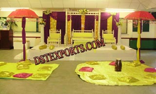 Asian Wedding Mehndi Night Stage Set