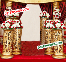 Indian Wedding Golden Fiber Pillars