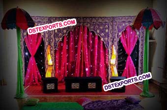 Wedding Mandaps Embrodry Jhrokha Backdrop