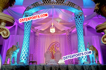 Fiber Wedding Mandap Pillar Decoration