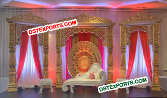 Bollywood Wedding Gold Stage Set