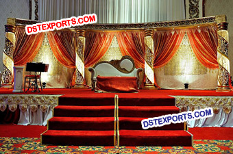 Muslim Nikah Gold Crystal Stage Set