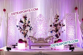 Indian Wedding Stage With Fiber Backdrop Frames