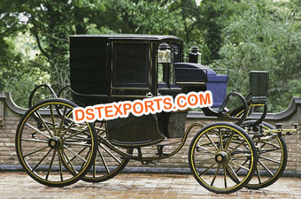 Black Royal Covered Horse Drawn Carriage