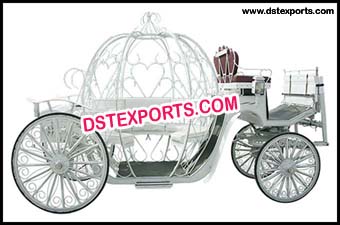 White Cinderella Pumpkin Horse Carriage
