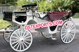 White Victoria Horse Drawn Carriage