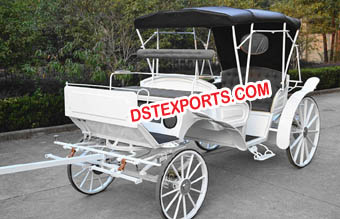 White Long Victoria Horse Carriage