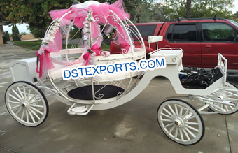 White Cinderella Coach Horse Carriage