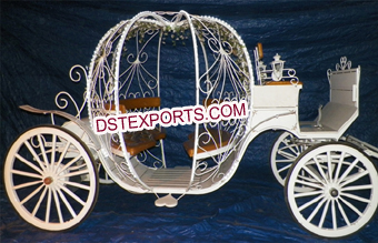 English White Cinderella Horse Carriage
