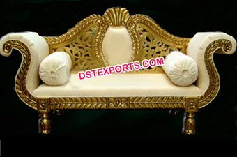 Golden Brass Metal Love Seater