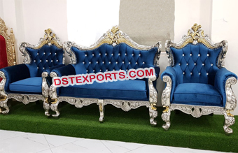 Silver Gold Metal Sofa Set