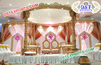 Stunning Look Wedding Wooden Carved Mandap