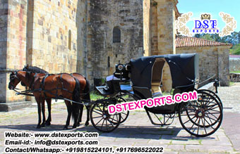 Black Covered Victoria Horse Carriages