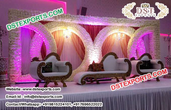 Modern Floral Wedding Stage Backdrop