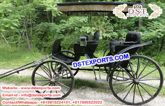 Black Two Seater Horse Drawn Surrey