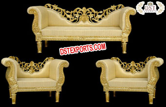 Indian Wedding Golden Sofa Set