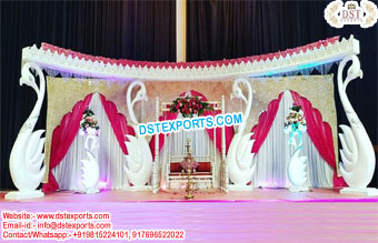 Stylish Wedding Half Moon Swan Stage