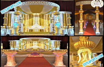 Dazzling Elephant Pillar Wedding Mandap