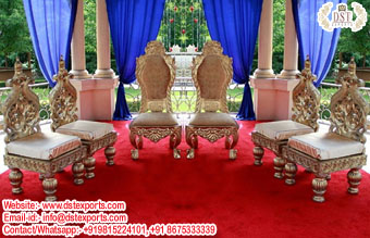 Luxury Wedding Ceremony Gold Mandap Chairs