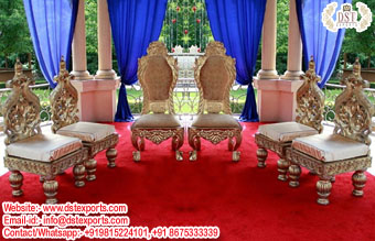 Luxury Wedding Ceremony Gold Mandap Chairs