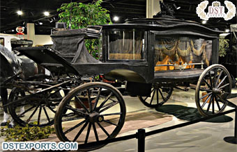 Horse Drawn Black Casket Carriage/Hearse