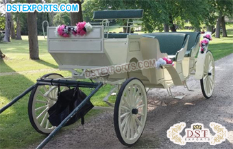 White Victorian Horse Drawn Carriage Cart