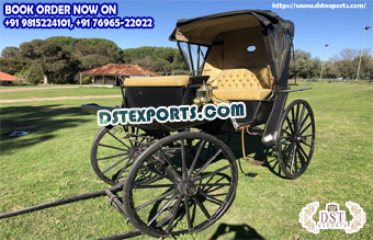 Exclusive Black Horse Drawn Phaeton Carriage