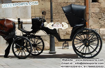 Vintage Style Black Horse Drawn Chariot
