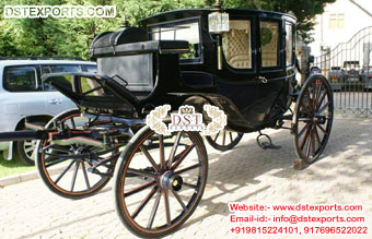 Royal Covered Black Horse Carriage for Princess