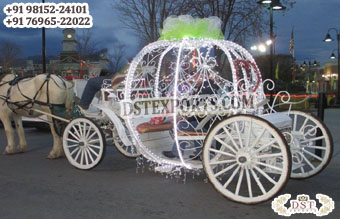 Exquisite Design Lighted  White Cinderella Carriag