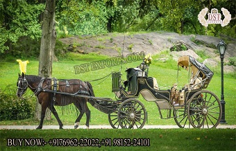 American Black Victorian Horse Drawn Charriot