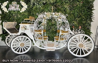 Exquisite Horse Drawn White Pumpkin Carriage