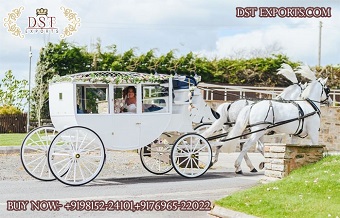 Luxury Horse Drawn White Touring Carriage
